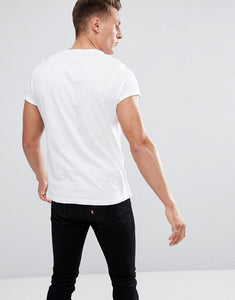 T-Shirt With Crew Neck And Roll Sleeve In White
